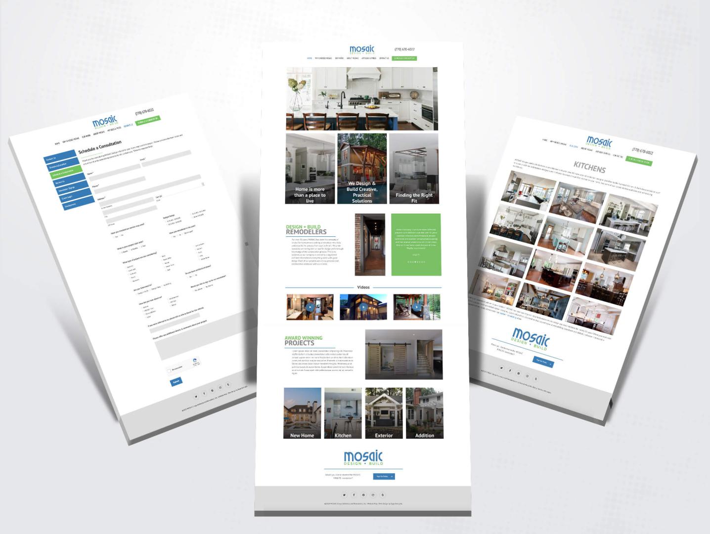 mosaic design + build website design images